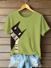 T-shirt Funny Cat Art Print Femme